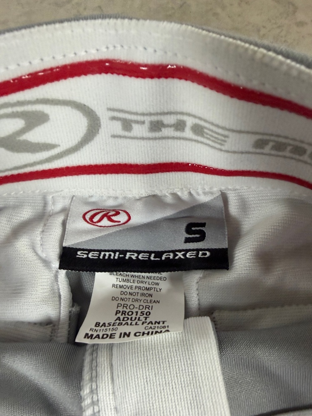 Rawlings Launch Baseball Pants Gray Semi Relaxed Fit Mens Small - Picture 4 of 6